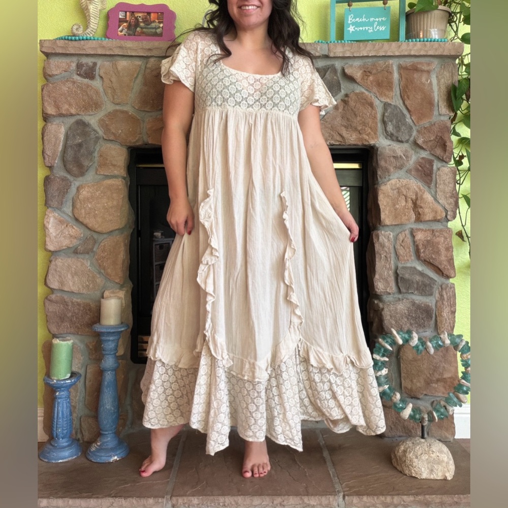 Free People "Bring the Romance" Handkerchief Hem Maxi Dress